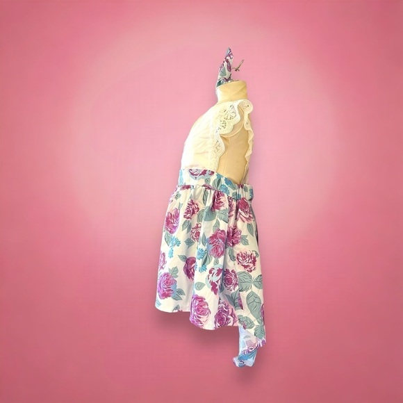 Girl high low dress v neck with floral skirt and crochet accents‎ size 24… - Picture 8 of 12